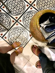 date night, bar cañete, sorry about our feet