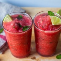 frozen watermelon mojitos