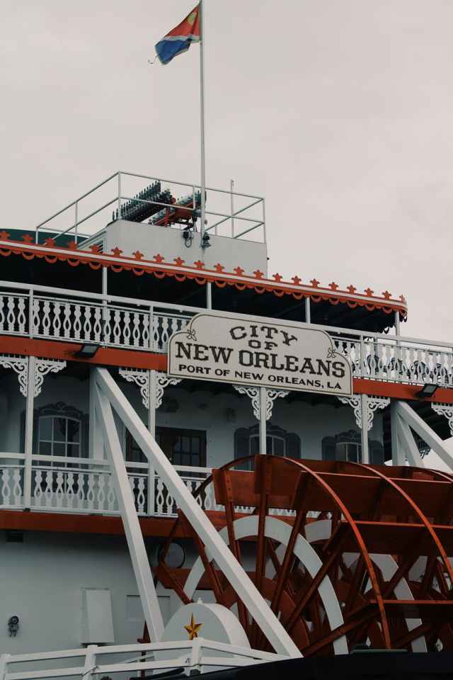 modern cozy steamboat with side wheel